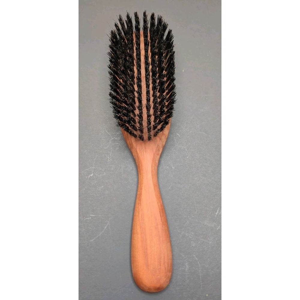 Vintage Made in Germany Wood Hair Brush Natural Boar Bristle Butterfly